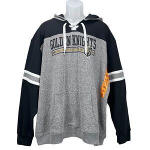 NHL Vegas‎ Golden Knights Raglan Lace-Up Hoodie Sweatshirt